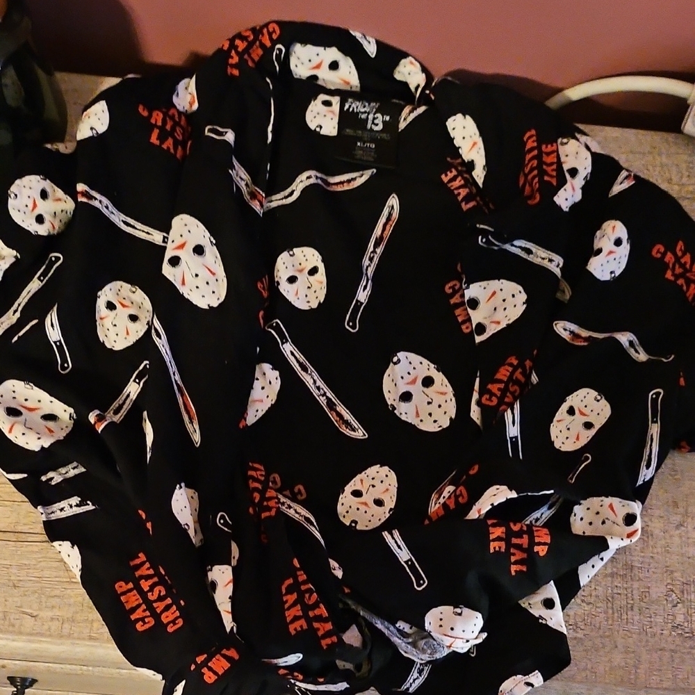 Friday the 13th Black and Red Graphic Crop Top